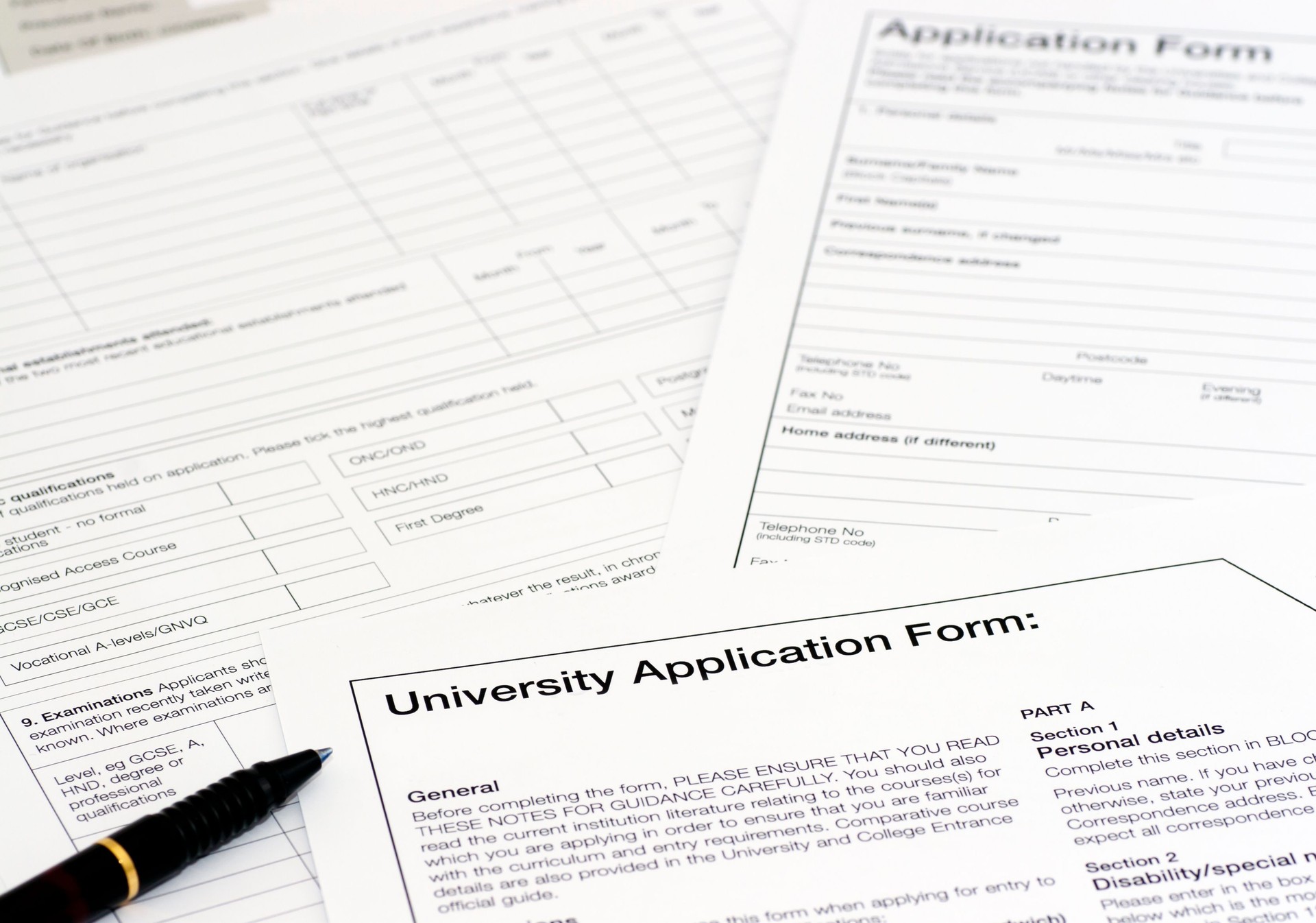 University application forms
