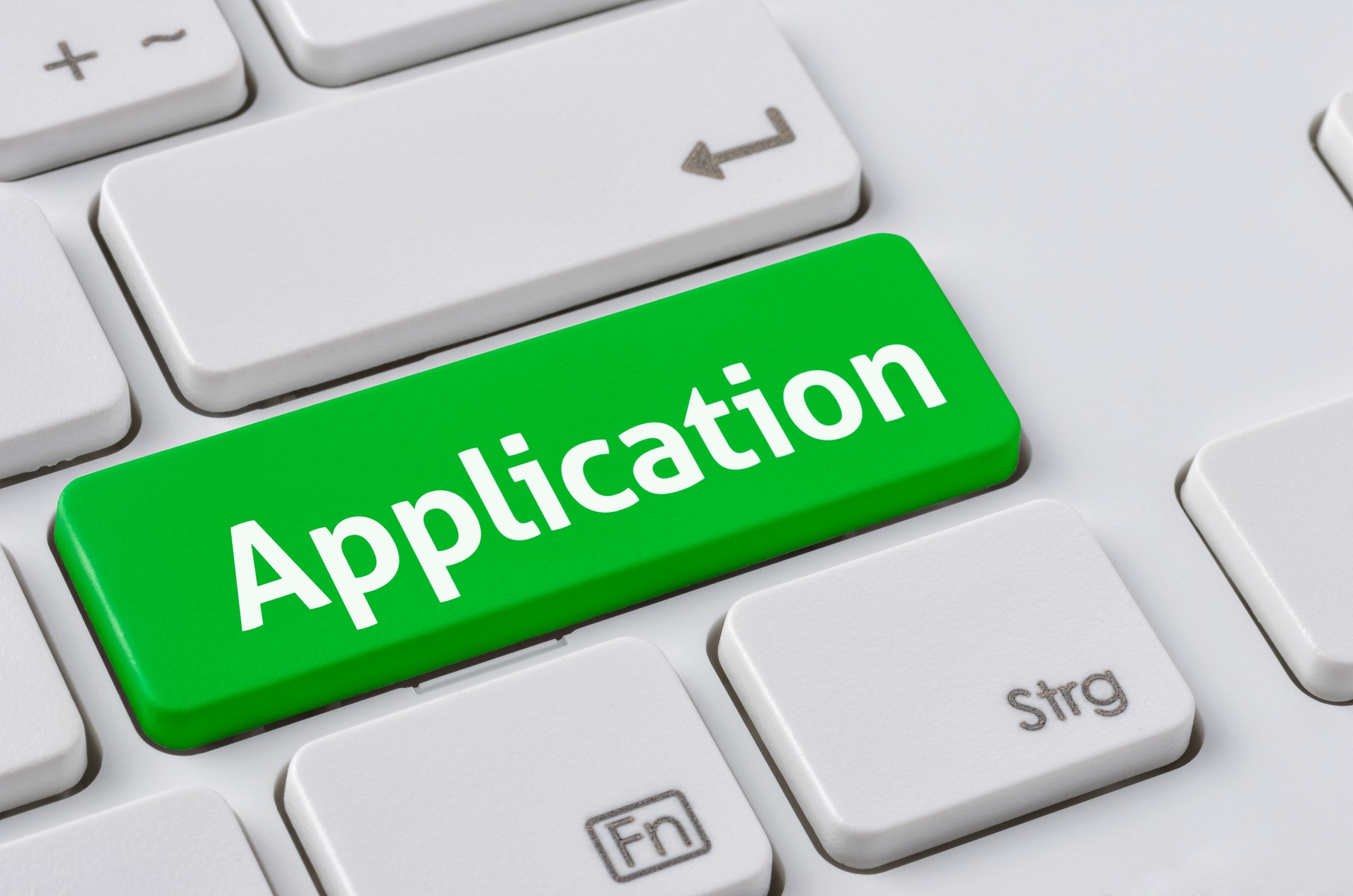 Keyboard with a green button - Application